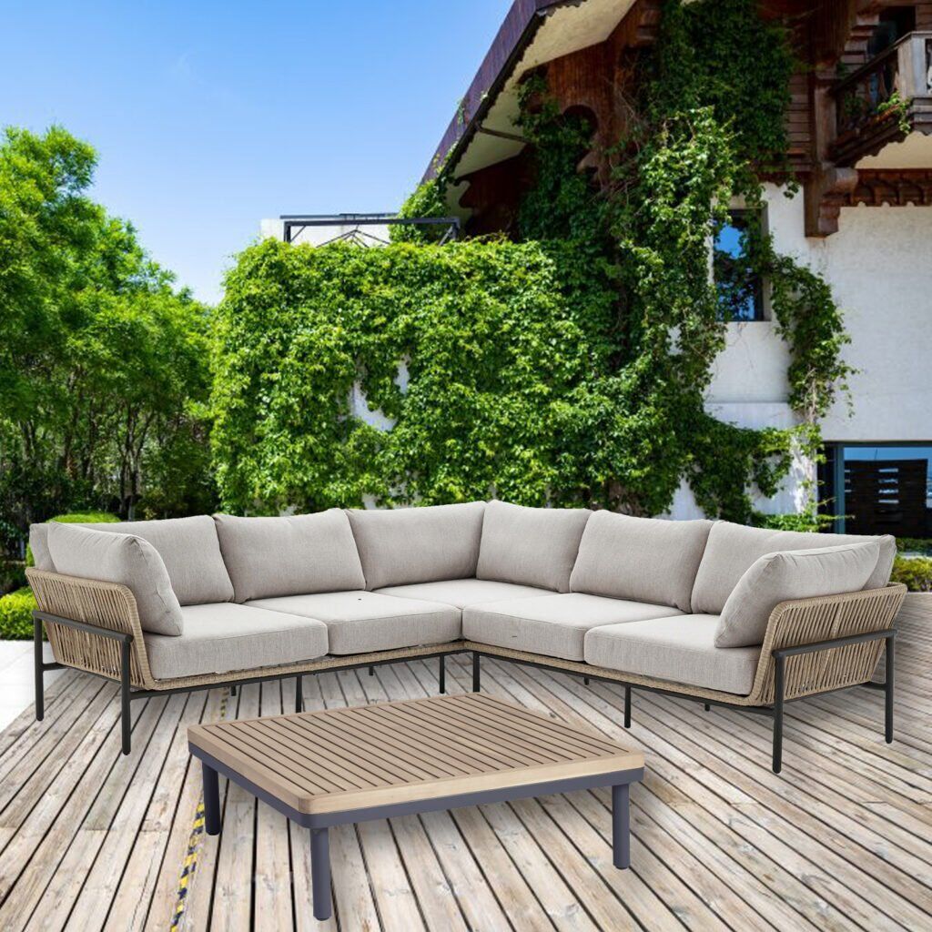 Outdoor L-Shape Sectional Sofa Set